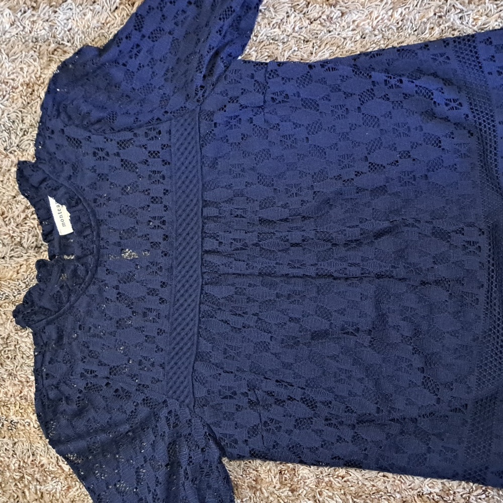 Closet Closing Sale-Monteau Navy Blue Blouse